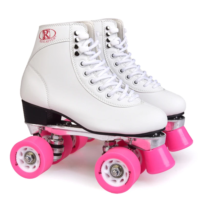 الأسطوانة تزلج المرأة 4 عجلات التزلج نمط سرعة تزلج ركوب الشارع ل في الهواء الطلق سكيت حذاء الأبيض و الوردي