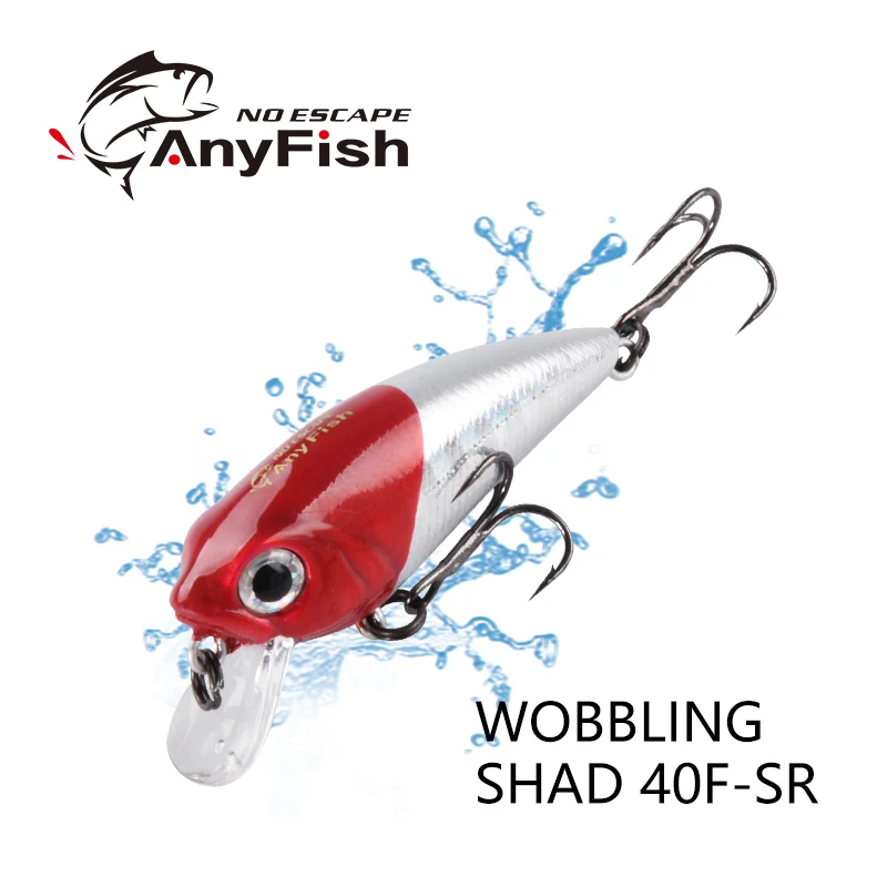 ANYFISH WOBBLING SHAD 40F-SR жесткая приманка для рыбалки 4 см 2 5 г с рыболовными крючками
