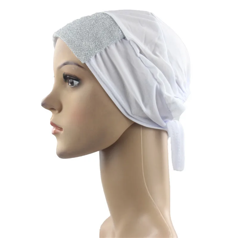 Мусульманский Хиджаб подшарф шапка шаль Islim шарф растягивающаяся внутренняя повязка для головы хиджаб кристалл конопли