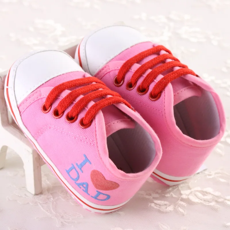 I LOVE MUM DAD/Весенняя парусиновая обувь для маленьких девочек и мальчиков; кроссовки для новорожденных; шикарные спортивные кроссовки со звездами - Цвет: AS PICTURE