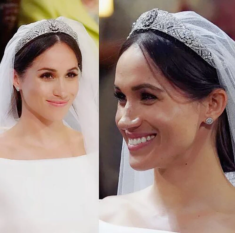 Himstory Роскошный Полный CZ Meghan принцесса свадебная диадема Корона ...