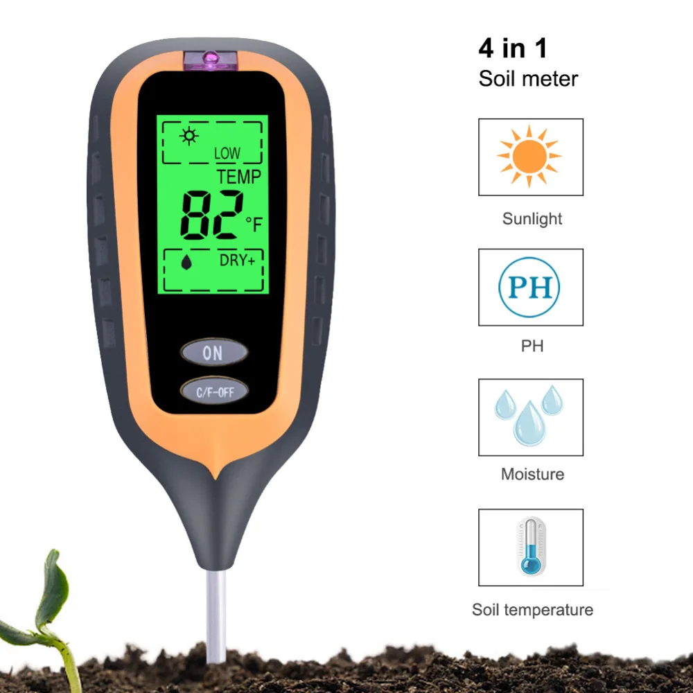 Four in one Soil Tester PH Meter Moisture Hygrometer Thermometer Plant