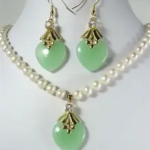 Модные 7-8 мм 3 цвета жемчуг драгоценный камень ожерелье серьги кулон комплект ювелирных изделий натуральный кварц женские свадебные