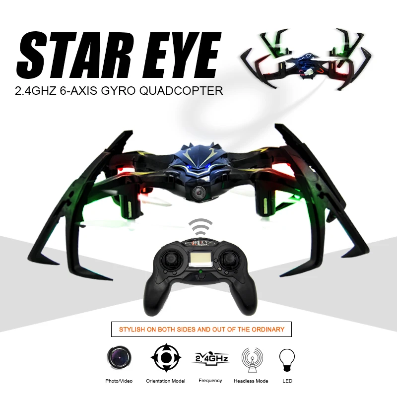 Buy Cheap 2.4G 6-Axis Gyro RC Drone With Camera 180 Degree Inverted Mode Flight Quadcopter Flashing Drones Remote Control Headless Mode!!!