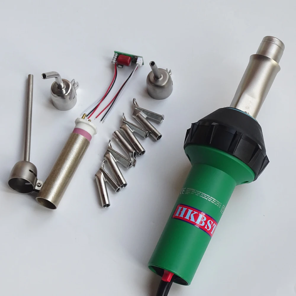

HKBST plastic welder heat gun with 9pcs of accessories include nozzles,spare heat element,spare circuit,etc