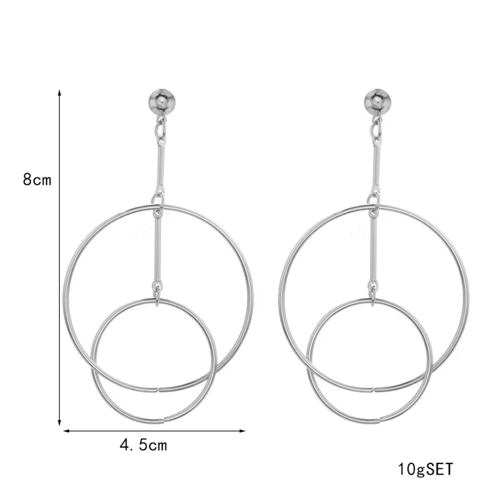 Новая мода 1 пара женские тонкие круглые большие висячие серьги-кольца ювелирные изделия