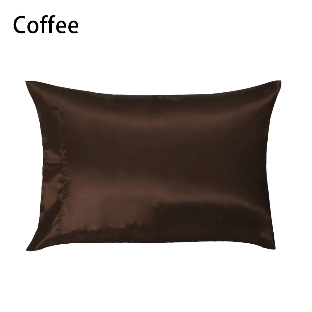 1 шт. чистый шелк тутового шелка наволочки Чехлы на подушку крышка домохозяйка королева стандартный 50X76 см - Цвет: Coffee
