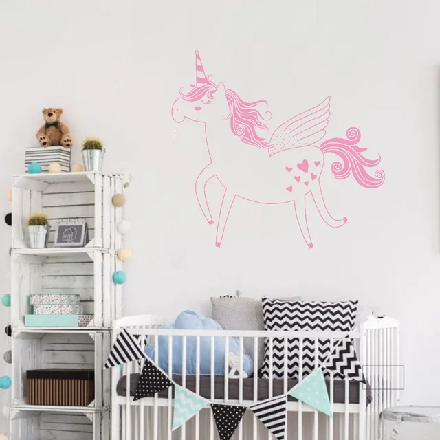 Unicorn Wall Sticker Nursery Art Decor Removable Unicorn Vinyl Wall