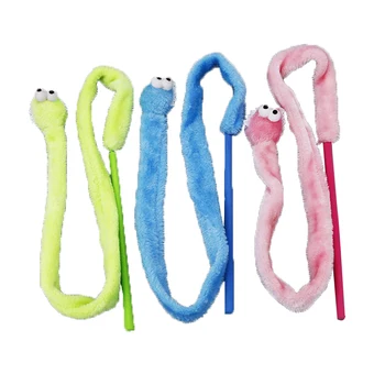 

Funny Pet cat stick Plush Cartoon Snake Cat Teaser with Mint 3Colors