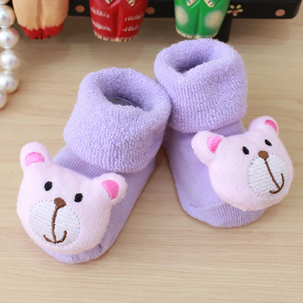 Cute Cartoon Newborn Baby Socks calcetines Kids Baby Girls Boys Anti-Slip Winter Warm Socks Slipper Shoes Boots meias