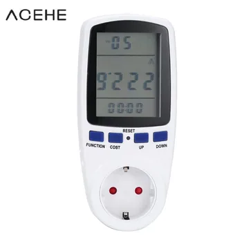 

Digital Wattmeter Electric Power Watt Meter Energy Voltage EU Plug Electronic Monitor AC Meters 220V Electricity Consumption