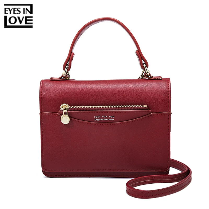 buy 2019 NEW Mini Women Messenger Bags Red Small Shoulder Bag Female Handbag Purse Artificial Leather Tote Crossbody Bag For Ladies