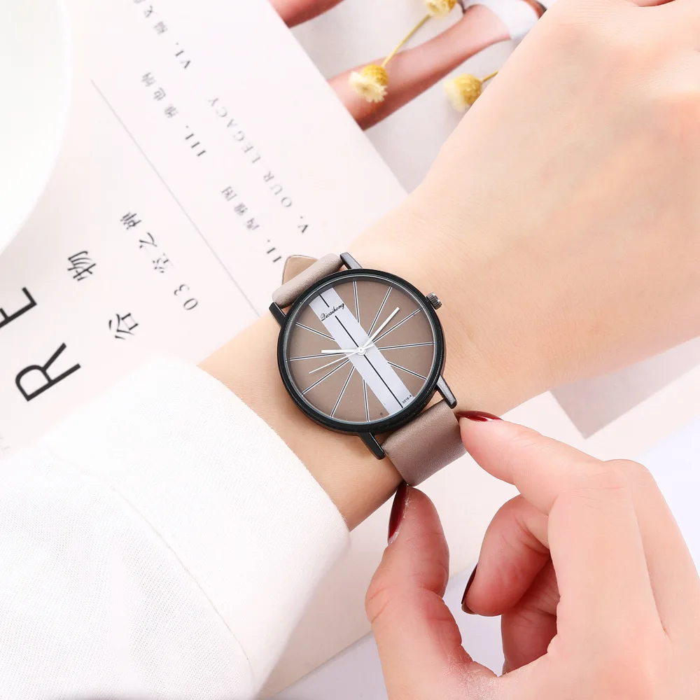 Новые креативные Модные женские и мужские часы кожаный ремень пара унисекс кварцевые часы