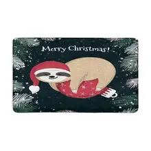 Милый детский Ленивец, спящий на красном рождественском шарике, дверной коврик, коврик для внутреннего входа, коврик для обуви, скребок, дверной коврик, нескользящий, для дома