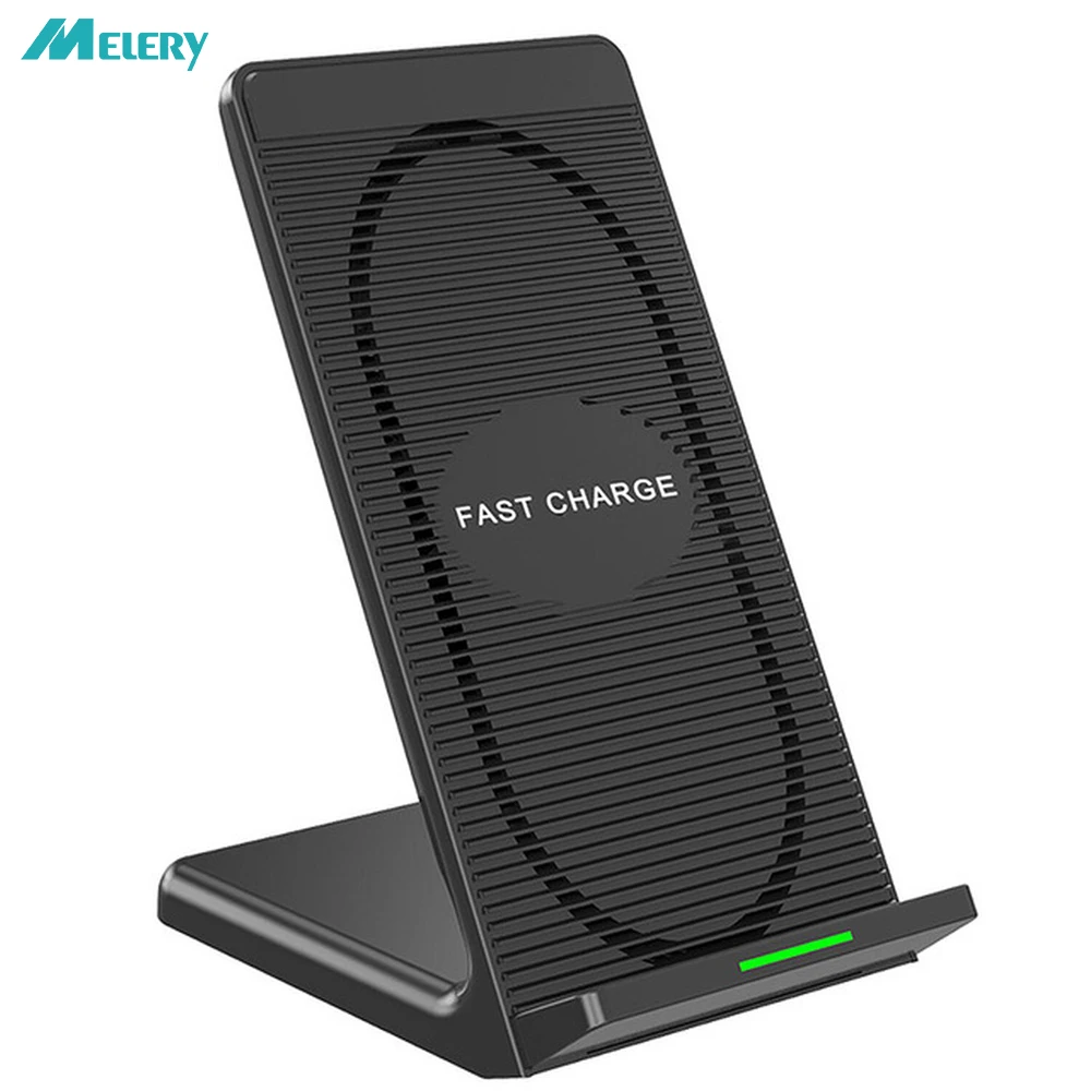 Qi Беспроводной Зарядное устройство Pad быстрой Зарядное устройство Держатель для телефона во время зарядки с Вентилятор охлаждения двойной Coils10W для iPhone 8 X samsung S6 S7 S8 Qi устройствами