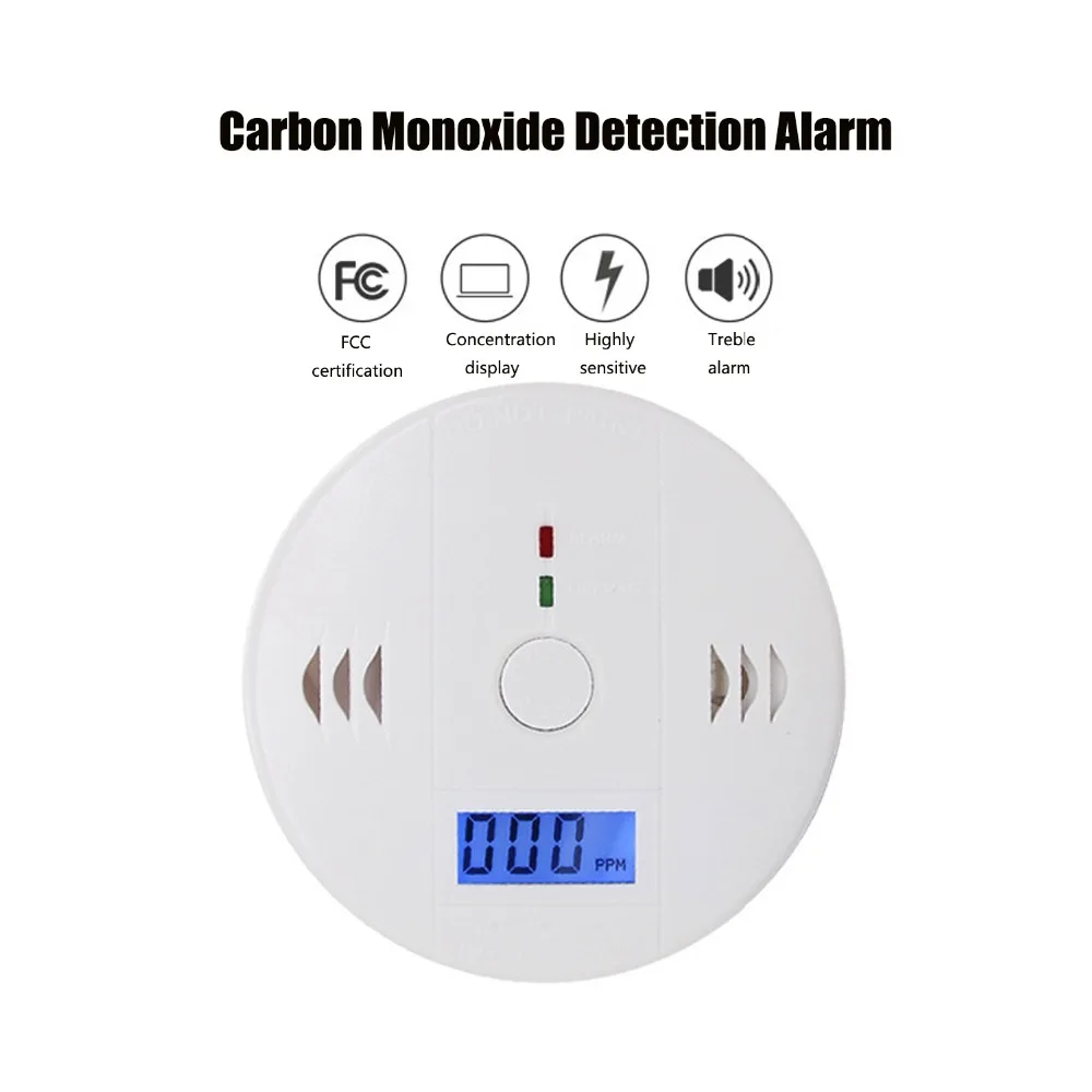 CO Carbon Monoxide Detector Gas LCD Light  Alarm Sensor for Home Warning System 