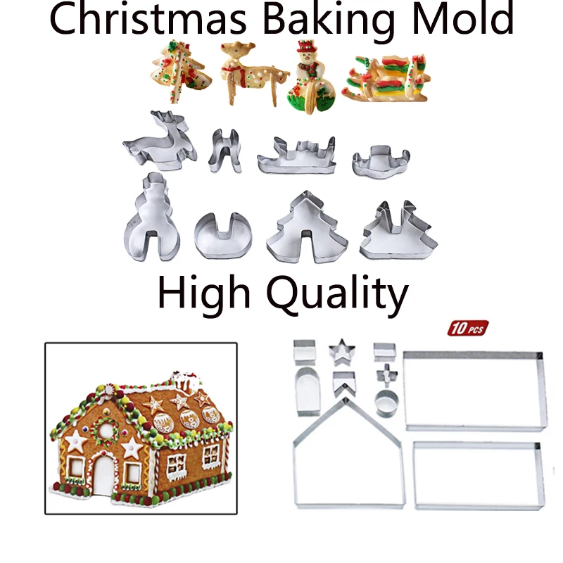8/10 шт/набор DIY из нержавеющей стали формы для выпечки 3D формочка для рождественского печенья форма для печенья инструменты для украшения торта 25*18,2*3 см
