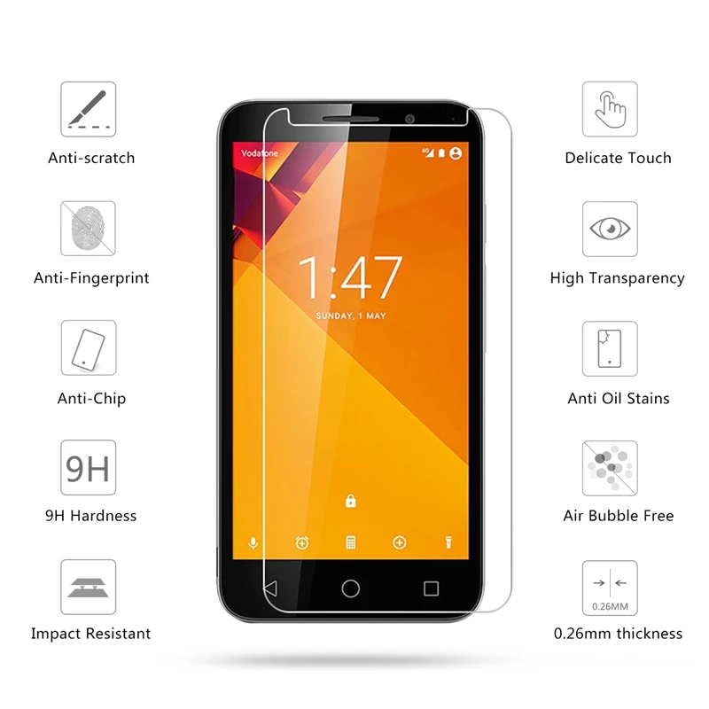 2.5D 0,26 мм 9 H Премиум Закаленное стекло для Vodafone smart tubro ultra platinum style prime 6 7 Grand Защитная пленка для экрана