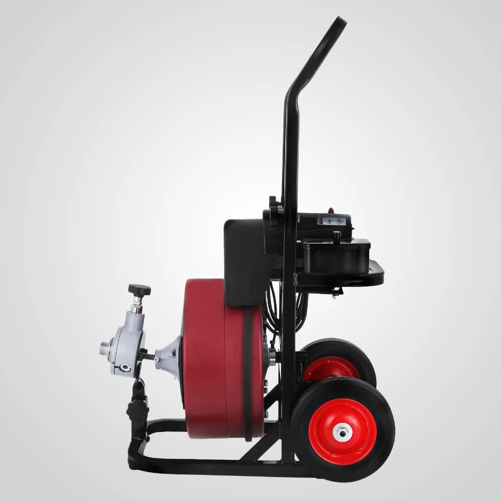 

50FT*1/2'' Cable 2-4'' Dia Pipe Electric Drain Auger Drain Cleaner Machine W/Cutter Heavy Duty Plumbing Equipment