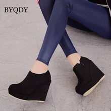 BYQDY 2019 Spring Autumn Women Platform Shoes Round Toe Pumps Women Pumps Fashion Wedges Female Casual Suede Shoes Lady Size 43 цена BYQDY 2019 Spring Autumn Women Platform Shoes Round Toe Pumps Women Pumps Fashion Wedges Female Casual Suede Shoes Lady Size 43 цены онлайн