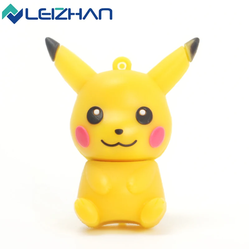 LEIZHAN Забавный Пикачу USB флеш-накопитель мультфильм персонаж флэш-накопитель милый флеш-накопитель USB 2,0 64 ГБ 32 ГБ 16 ГБ 8 ГБ 4 флэш в виде ключа