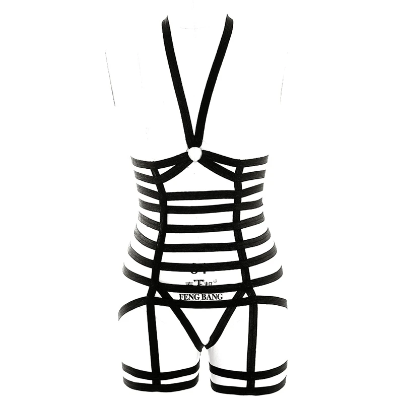 Body Harness Women Set Belt Garter Black Red Sexy Suit Bondage Cage Bra for Women Elastic Goth Festival Rave Dance Cosplay Wear