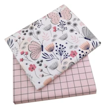 Розовая сетка с бабочками, сделай сам, детское платье, постельные принадлежности, ткань для шитья, хлопок, материал для рукоделия, скрапбукинг, пэчворк