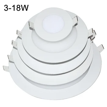 

New Ultra Thin SMD2835 Led Panel Light 3W/6W/9W/12W/15W/18W Led Recessed Downlight AC110V 127V 220V 240V Lamp High Brightness