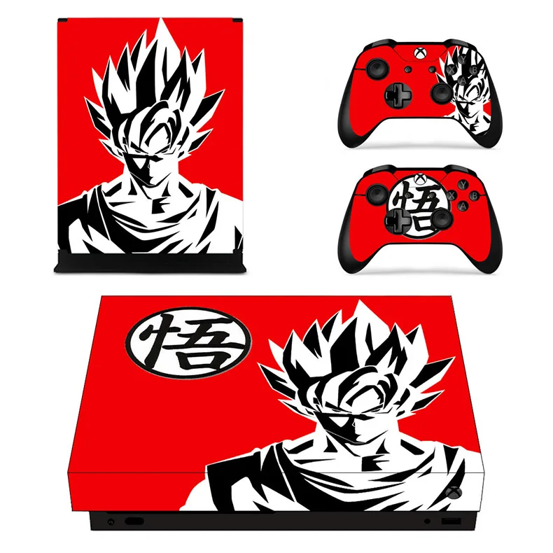 Виниловые наклейки для кожи, наклейки для xbox one x Dragon Ball, наклейки s Pegatinas Adesivo для xbox one x консоли и двух контроллеров - Цвет: YSX1X0123