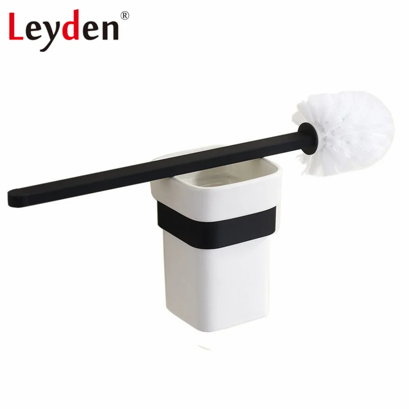 Leyden 304 Stainless Steel Toilet Brush Holder Black Toilet Brush Set