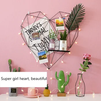

Nordic Style Heart Shape Photo Frame Collage Metal Wall Decorations Postcards Baby Children Kids Girls Bedroom Decor