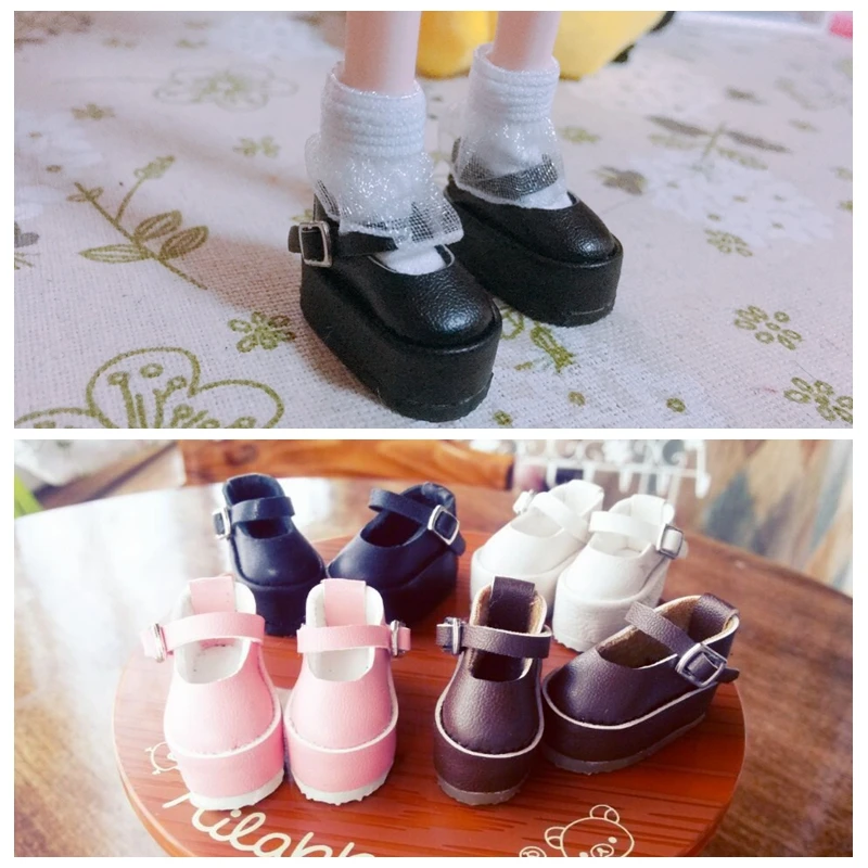

1 Pair Fashion Cute 1/6 Leather Blyth Doll Shoes for Licca Azone momoko Barbies Doll Clothes Accessories