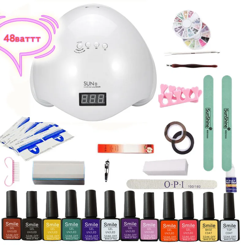 

Set For Manicure Nail Kit Set Gel Varnish Set 10Color UV Gel Polish LED Lamp Gel Varnish Nail Polish Set UV Machine