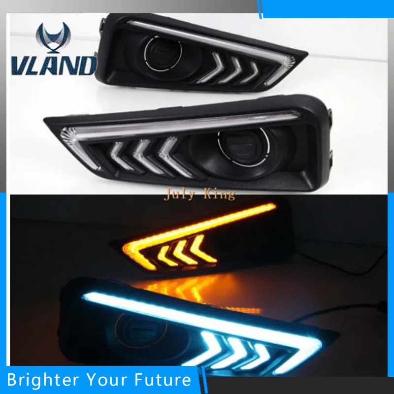 

Car Accessories Waterproof ABS Daytime Running Lights DRL With Yellow Turn Signals for Honda City 2015-2016 2017
