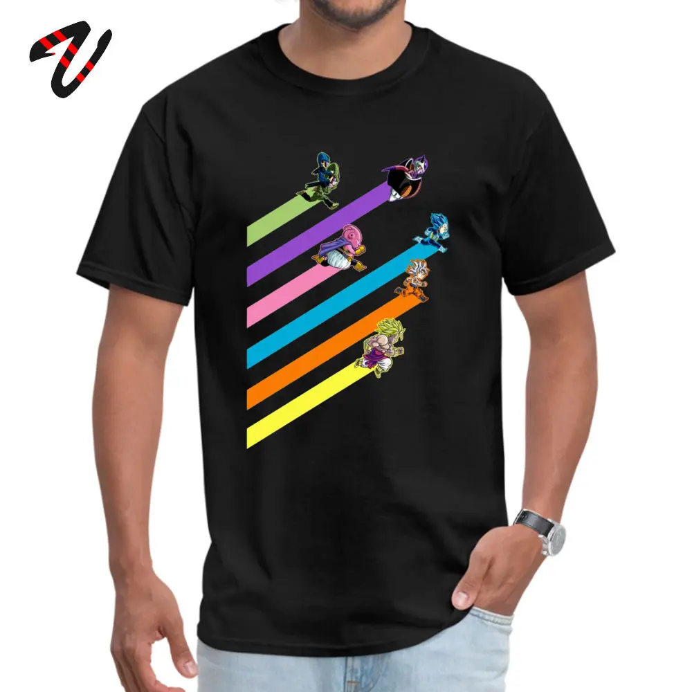 

DragonBall Z Rainbow Lines Evolution Discount T Shirts Vegeta DBZ Krillin Oogway Master Roshi Funny Anime Mens Tshirt New