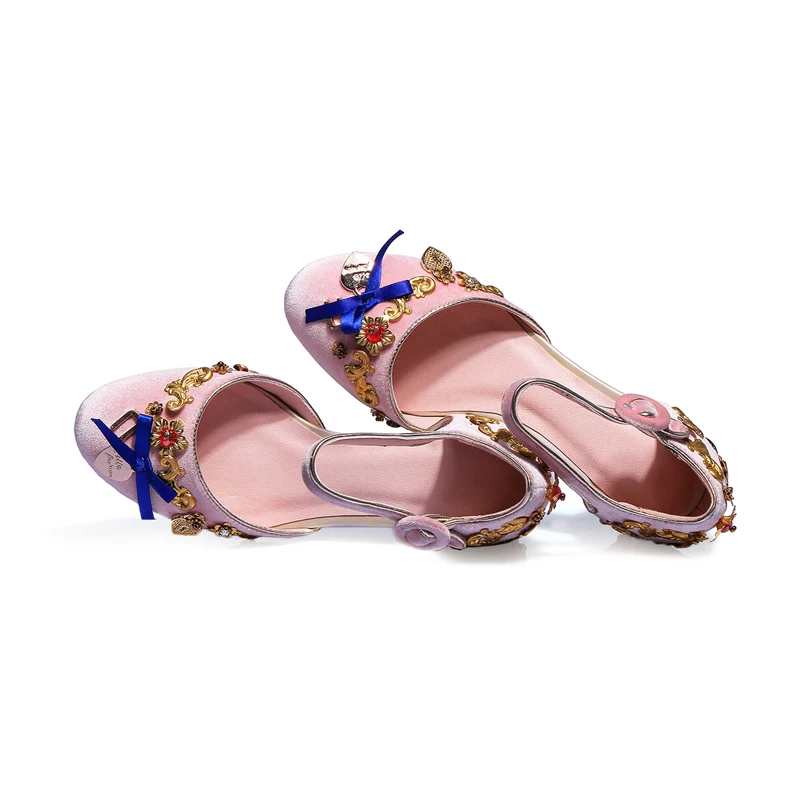 Luxurious Pumps Wedding Shoes Metal Decoration Bride Shoes Ethnic Strange Style Heels Women Party Runway Shoes High Heels Sandal (9)