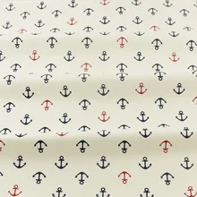Telas De Algodon Para лоскутное шитье белый хлопок ткань саржа постельные принадлежности Скрапбукинг морские якоря дизайн Tissus Au Metre