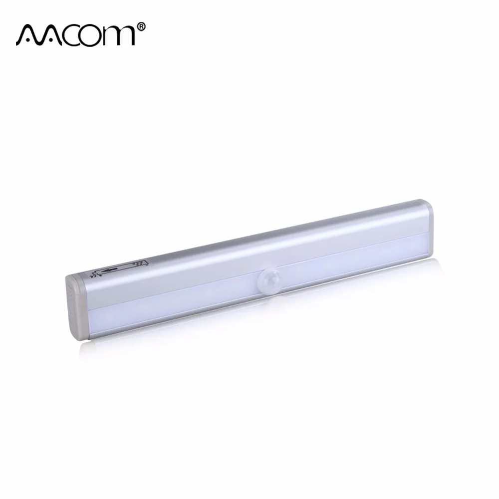 

LED Night Light With Motion Sensor 10 LEDs 4 AAA Battery Powered Under Cabinet Lights Diode Wireless PIR Lamp For Kitchen Closet