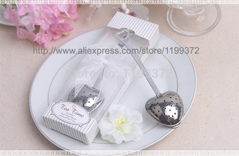 

Fast DHL Free shipping 500pcs/lot wedding gift TeaTime Heart Tea Infuser Favor in Teatime Gift Box Heart Infuser in White Box