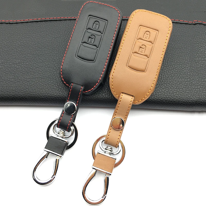 Кожаный чехол для автомобильных ключей для MITSUBISHI OUTLANDER Lancer EX/Mitsubishi ASX из натуральной кожи, автомобильный брелок с пультом дистанционного управления