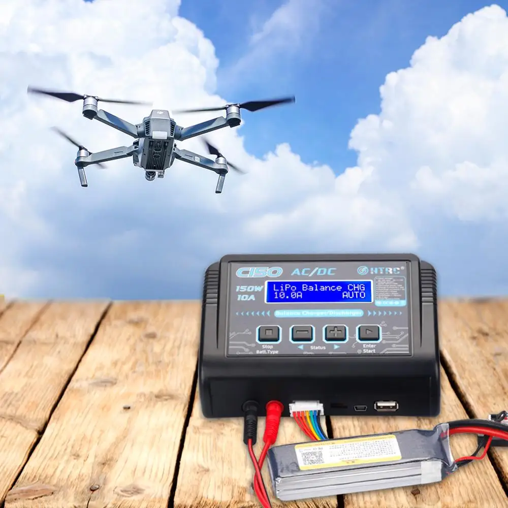 HTRC C150 lipo зарядное устройство AC/DC 150 Вт 10A RC умное для LiPo LiHV LiFe Lilon NiCd NiMh Pb Зарядное