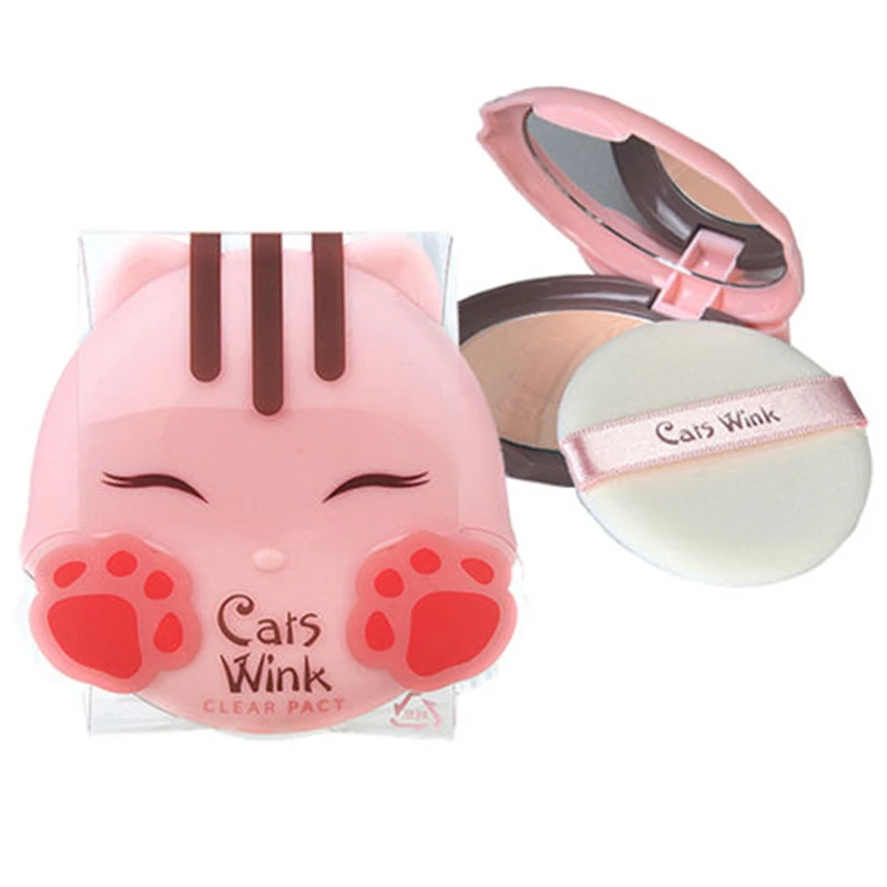 Pаспродажа ZANABILI оригинальная Корейская Cats Wink ясно Пакт 2 цвета корректор для лица Пудра Рассыпчатая минеральная косметический 1 шт.