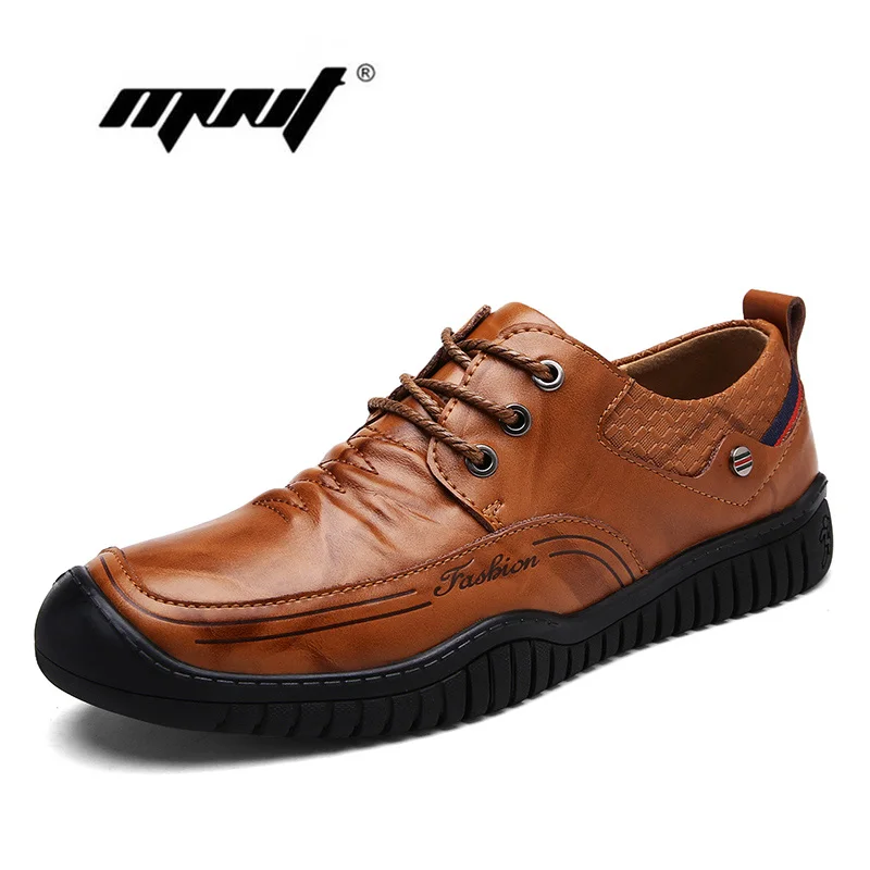 

Fashion Split Leather Men Shoes Quality Lace Up Casual Men leather Loafers Soft Men Flats Hot Sale Moccasins Shoes Dropshipping