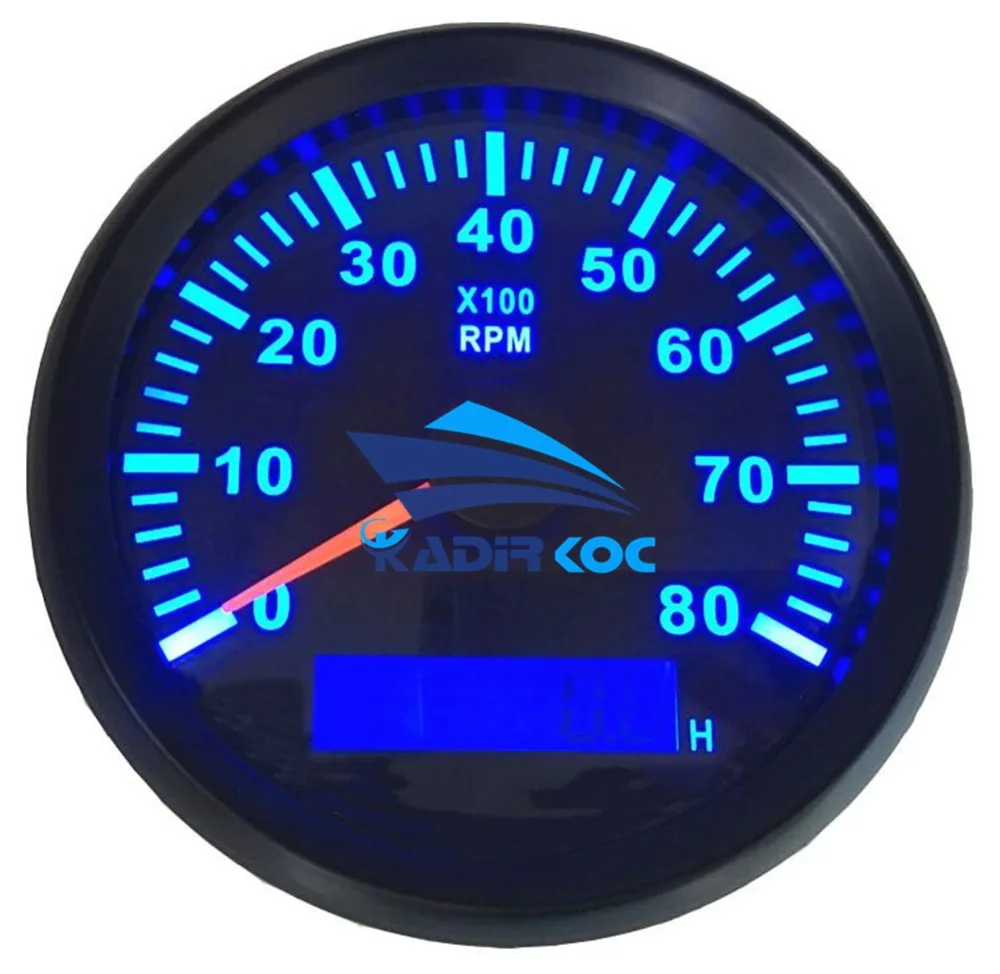 Pack of 1 Blue Backlight Tachometers Tuning 0 8000RPM Rev Counters 85mm