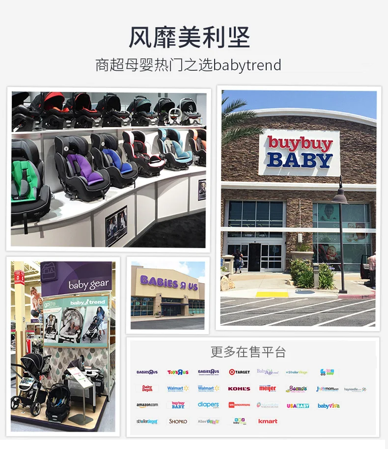 Американская коляска Babytrend с высоким пейзажем, легкая складная детская коляска