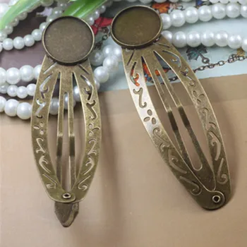 

18mm Blank base antique bronze plated hairpin 25*80mm vintage style bobby pins hairwear jewelry cy073