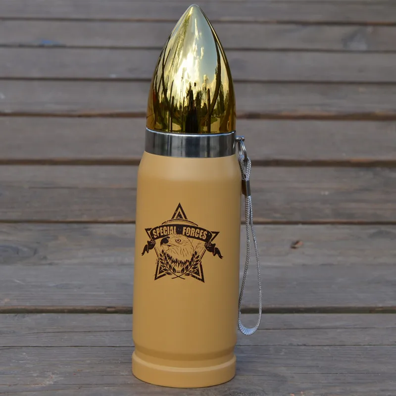 350 мл креативная армейская портативная вакуумная колба из нержавеющей стали, термос, бутылка для воды, череп, пуля, изолированная колба, бутылка - Цвет: Special force