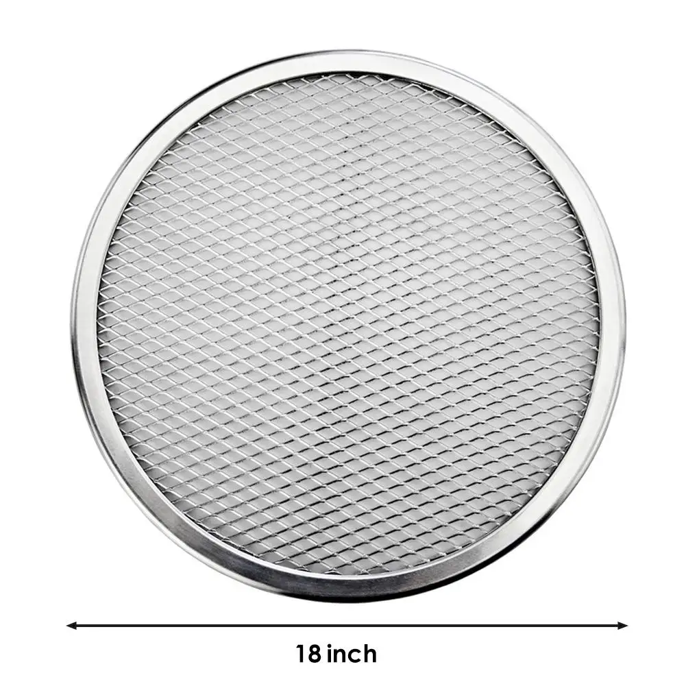 AIHOME New Seamless Aluminum Pizza Screen Baking Tray Metal Net Bakeware Kitchen Tools Pizza 6-22inch