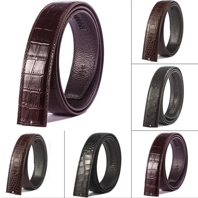 

Luxury No Buckle Belt Brand Belt Men High Quality Male Genuine Real Leather Strap forJeans Cinturones Hombre Crocodilebelts