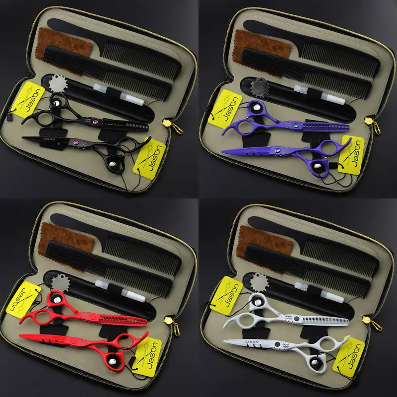 

4 Colors Optional JP440C 6.0Inch/5.5inch Cutting Scissors and Thinning Scissors Set,Human Hair Shears for Salon Barbers LZS0555